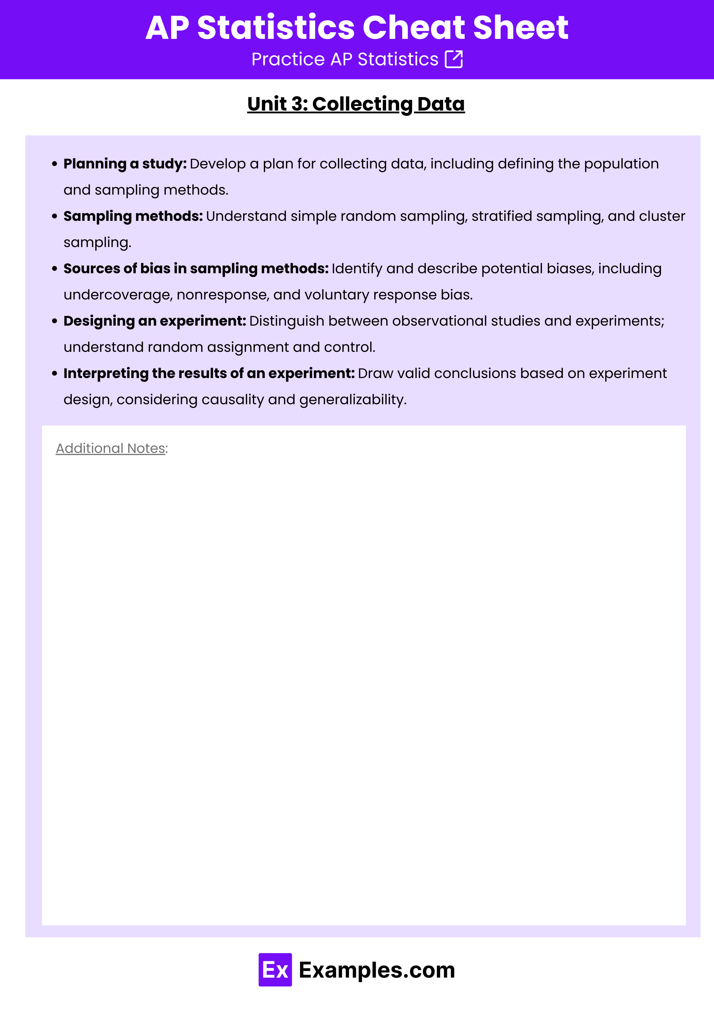 Ap® statistics cheat sheet (free pdf)