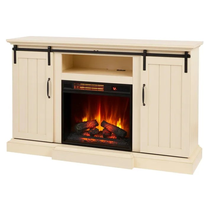 Duraflame 68 25 In W Cream Infrared Quartz Electric Fireplace In The Electric Fireplaces Department At Lowes Com