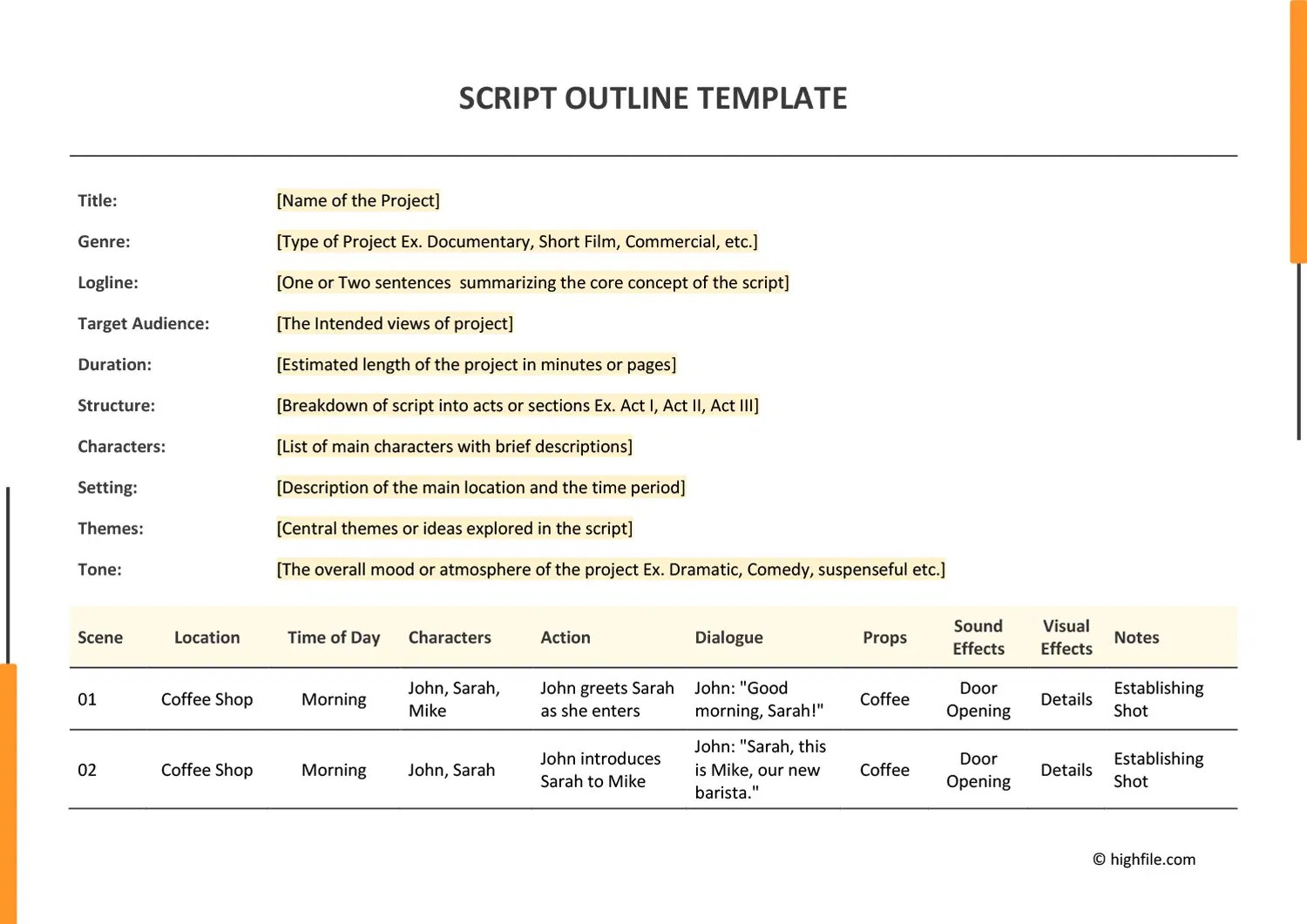 Script Outline Template Highfile - Stunning Mobile Gradient Illustrations | Free Download