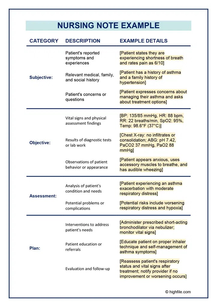 Restorative Nursing Progress Note Template - Professional Dark Photo - HD