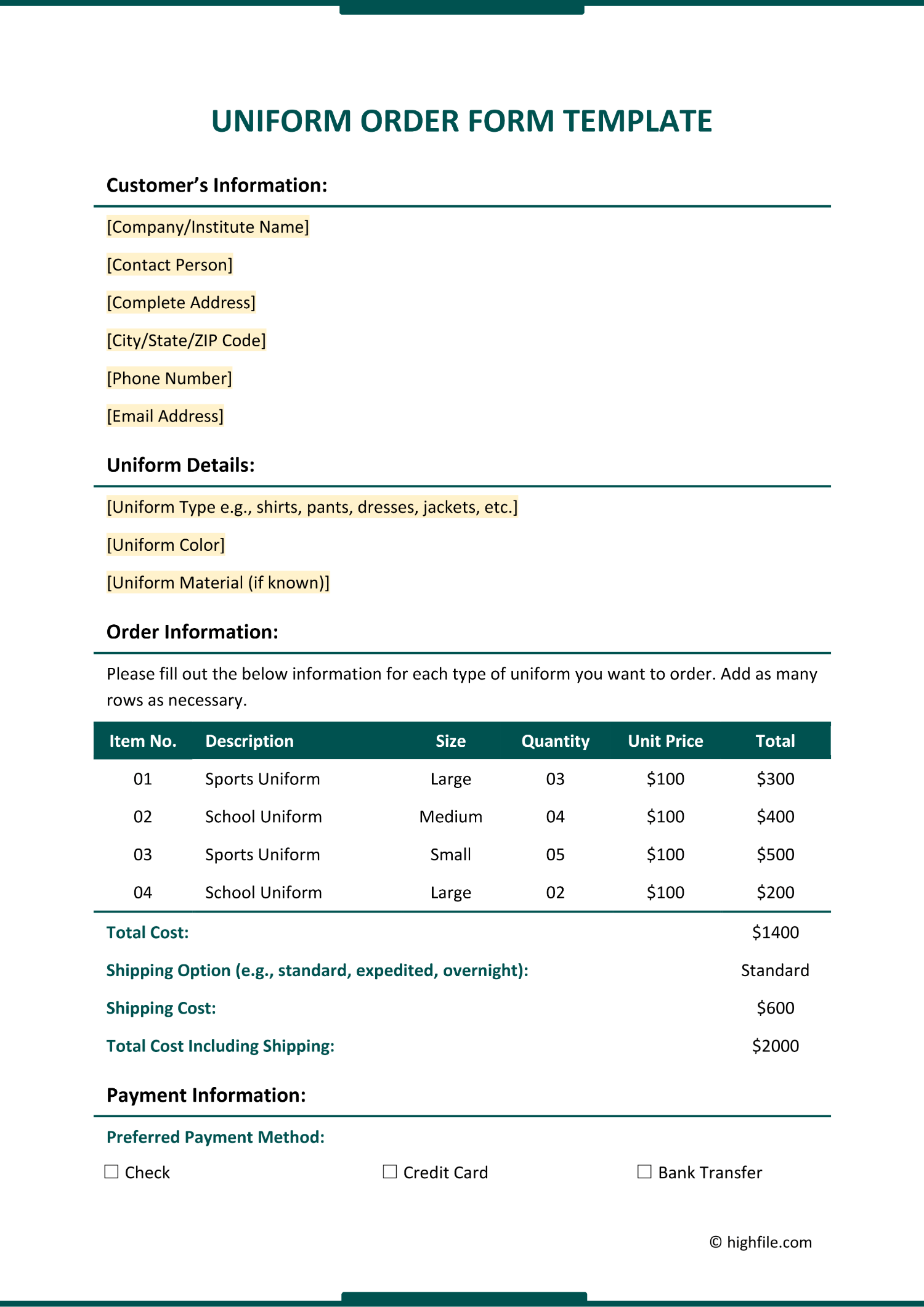 Sample Order Confirmation Sheet Pdf Uniforms Dress Codes - Download Amazing Space Illustration | HD