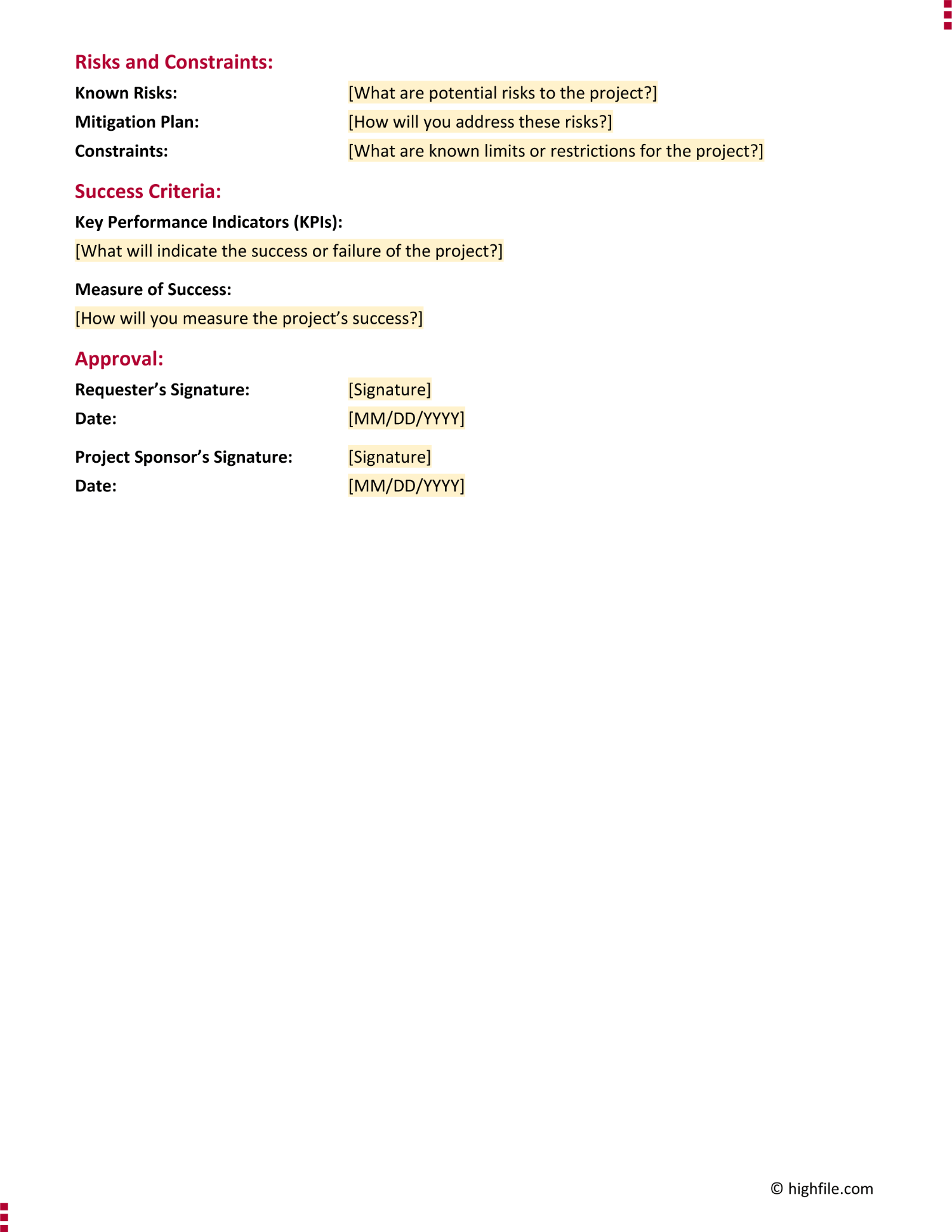 Project Intake Form Word Pdf Google Docs Highfile - High Resolution Minimal Illustrations for Desktop