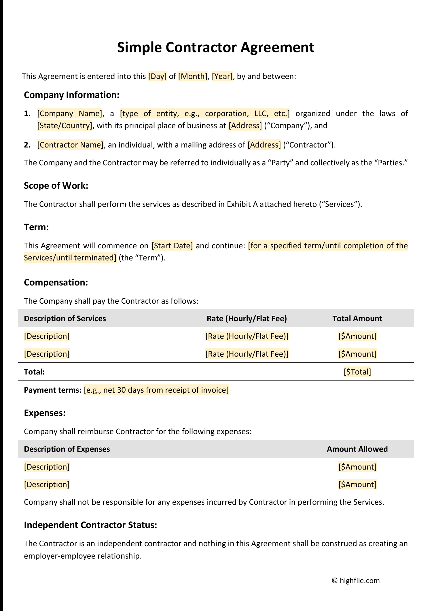 Contract Between Engineer And Contractor Template In Google Docs Word - Incredible Mountain Photo - 4K