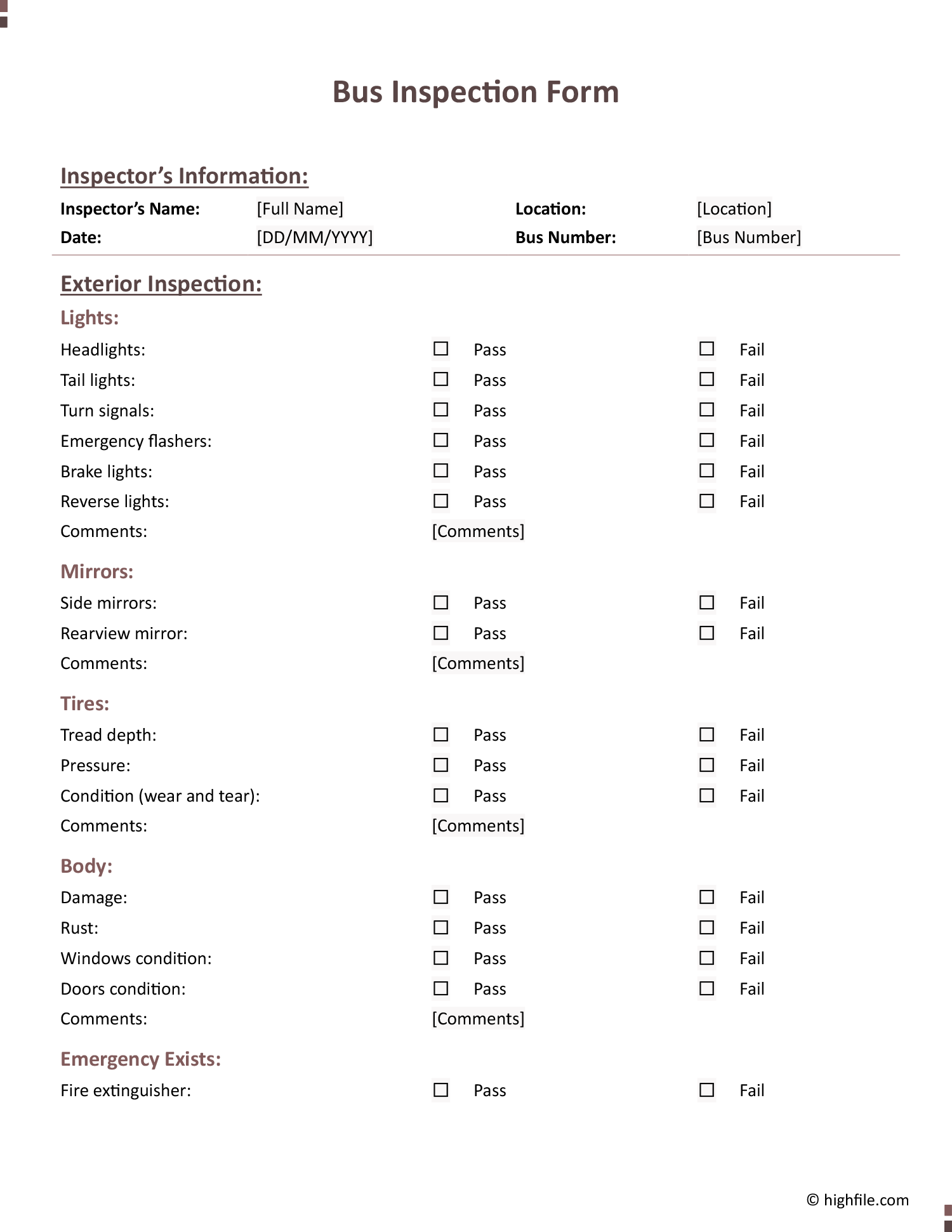 Safety Inspection Form Template Word Google Docs Highfile - Space Illustration Collection - Desktop Quality