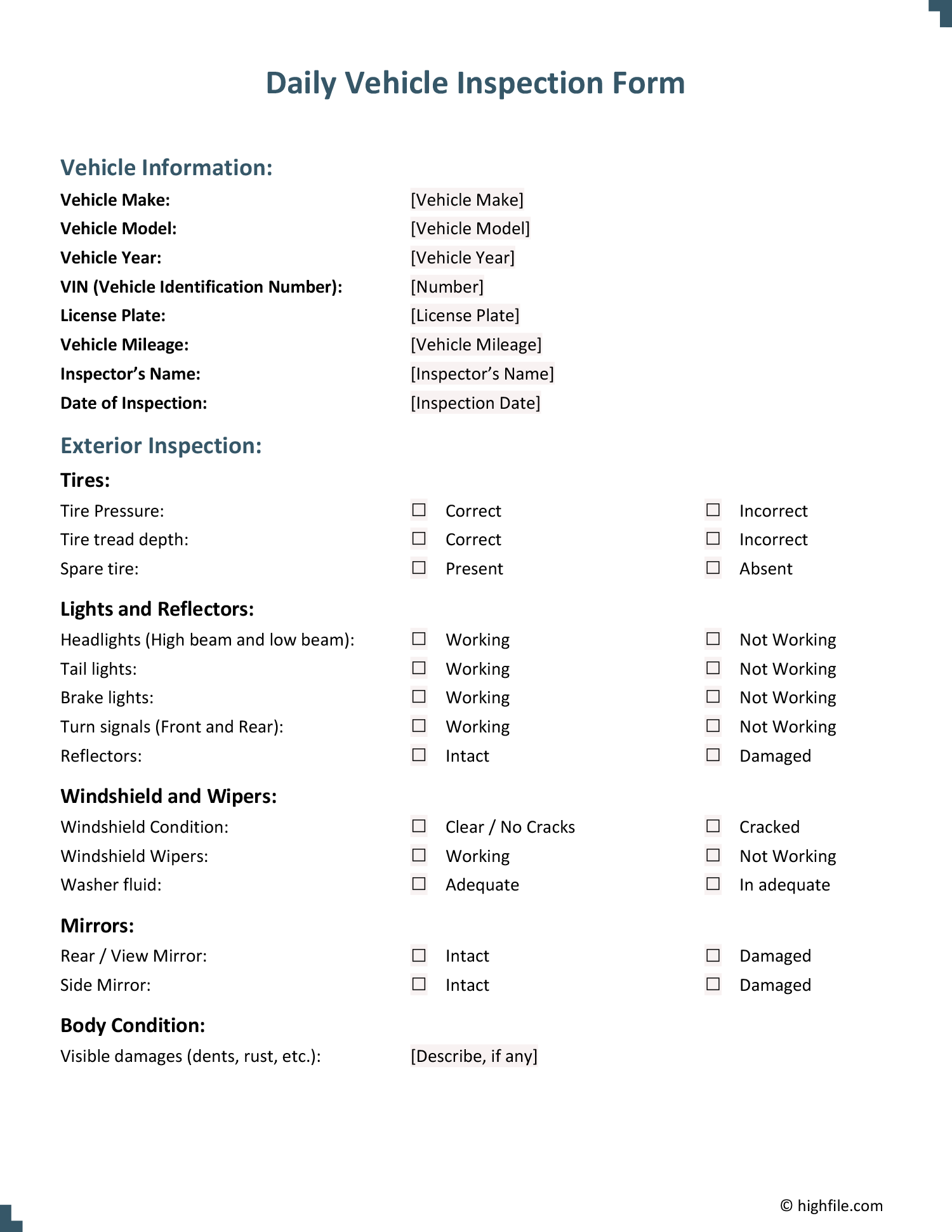 Safety Inspection Form Template Word Google Docs Highfile - Mobile Ocean Photos for Desktop