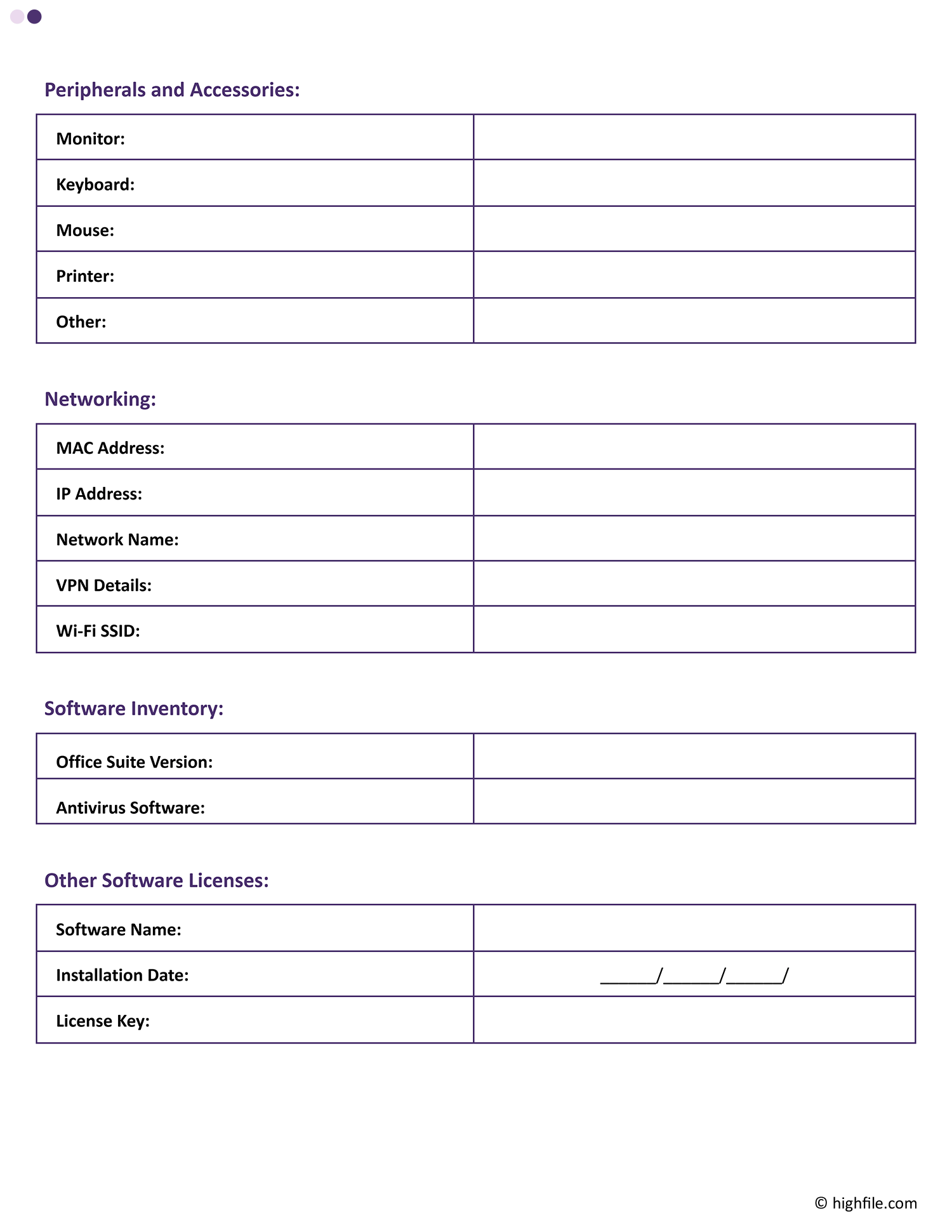 Free Printable Computer Inventory Template - 8K Geometric Arts for Desktop