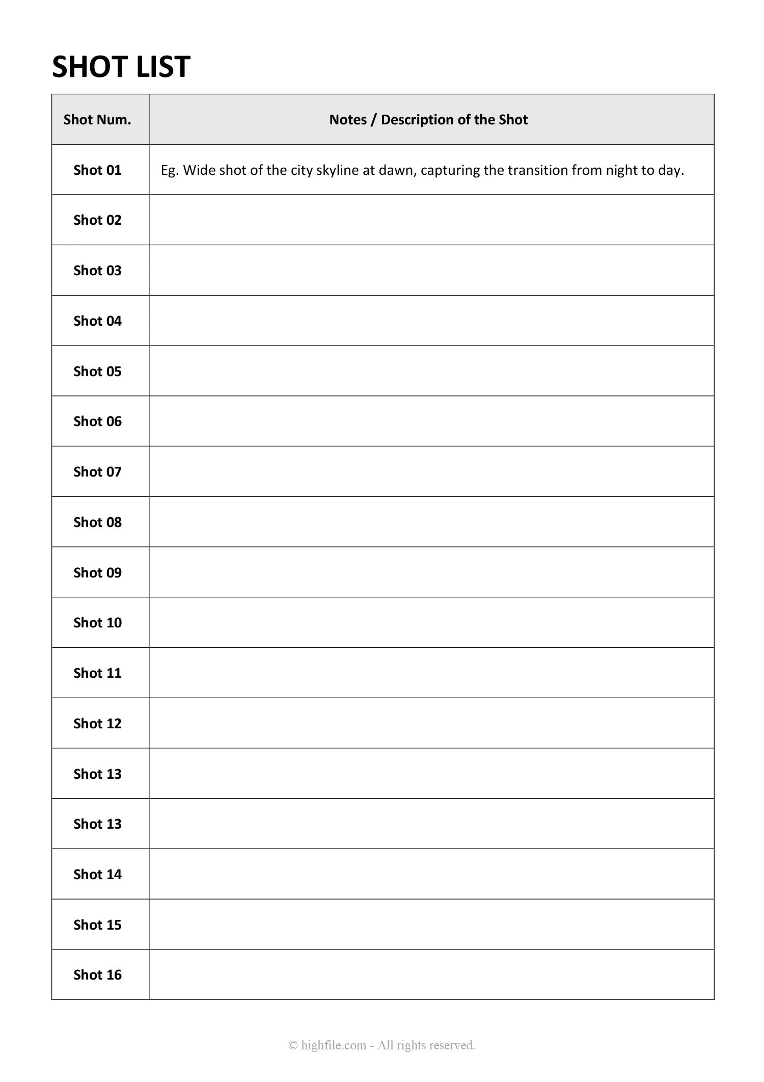 Film Shot List Template Excel Google Sheets Highfile - Incredible HD Geometric Wallpapers | Free Download