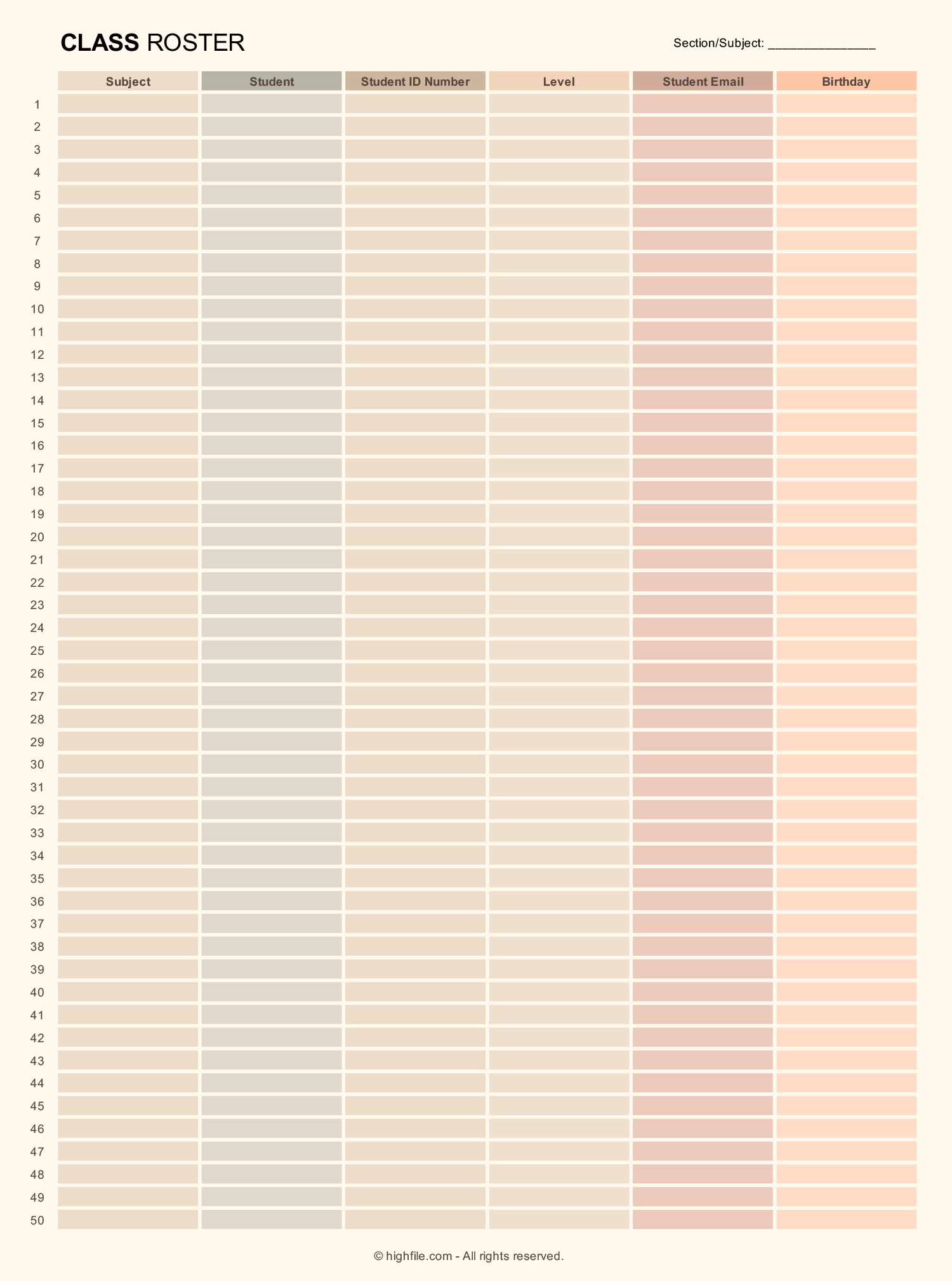 Report Election Worker Class Roster - Nature Arts - Professional Retina Collection