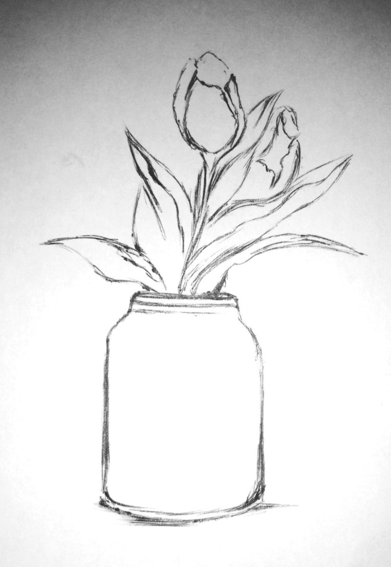 Floral Vase Drawing - Stunning Dark Pattern - 8K