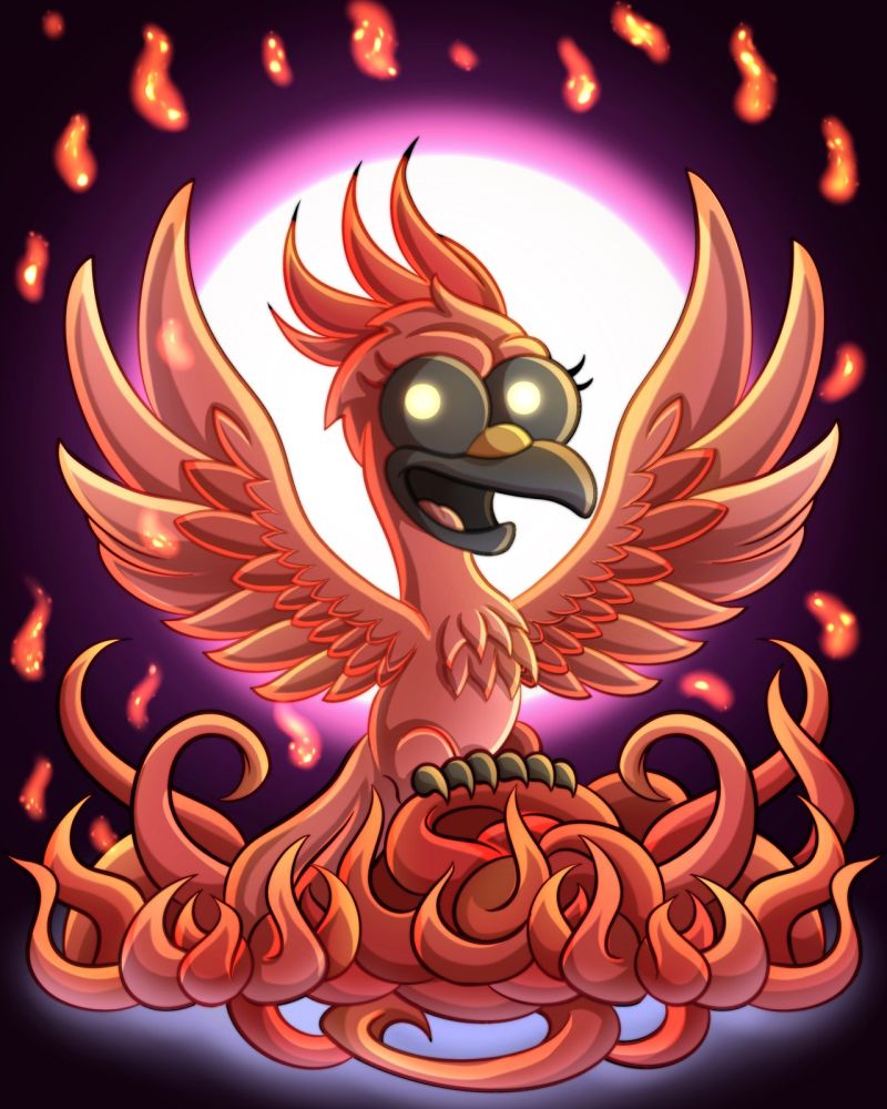 Elemental Phoenix Simpsons Style Hive - Classic Sunset Design - Ultra HD