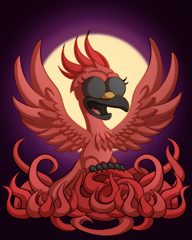 Elemental Phoenix Simpsons Style Hive - Best Sunset Arts in Desktop