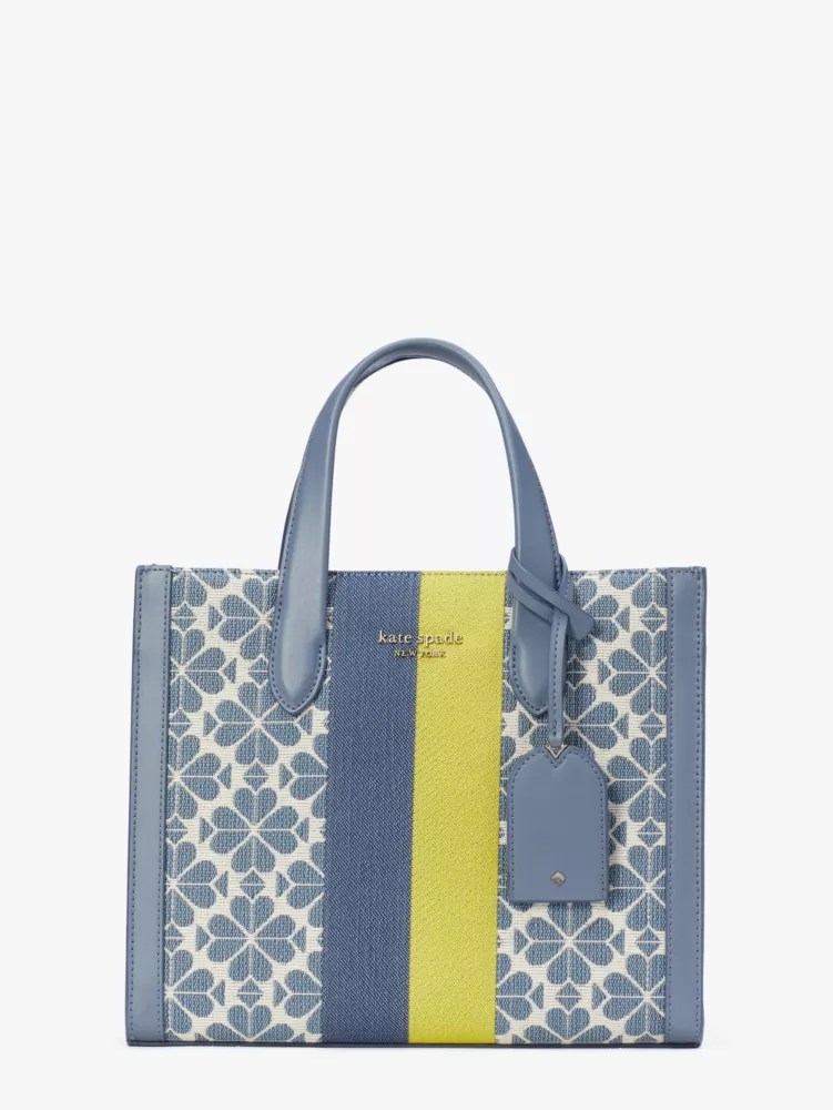 Spade flower jacquard stripe manhattan small tote