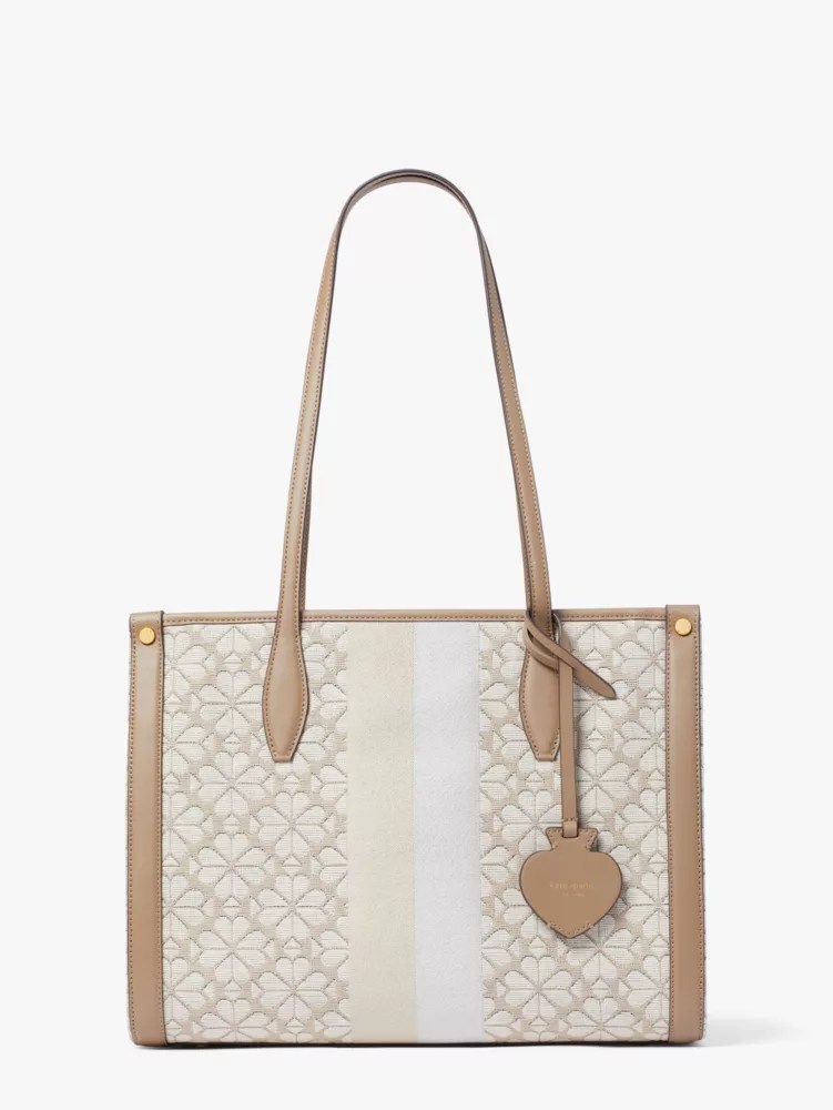 Spade flower jacquard stripe market medium tote