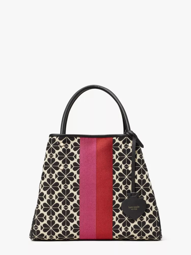 Spade flower jacquard stripe everything medium tote