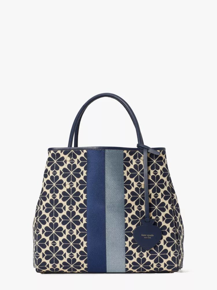 Spade flower jacquard stripe everything medium tote