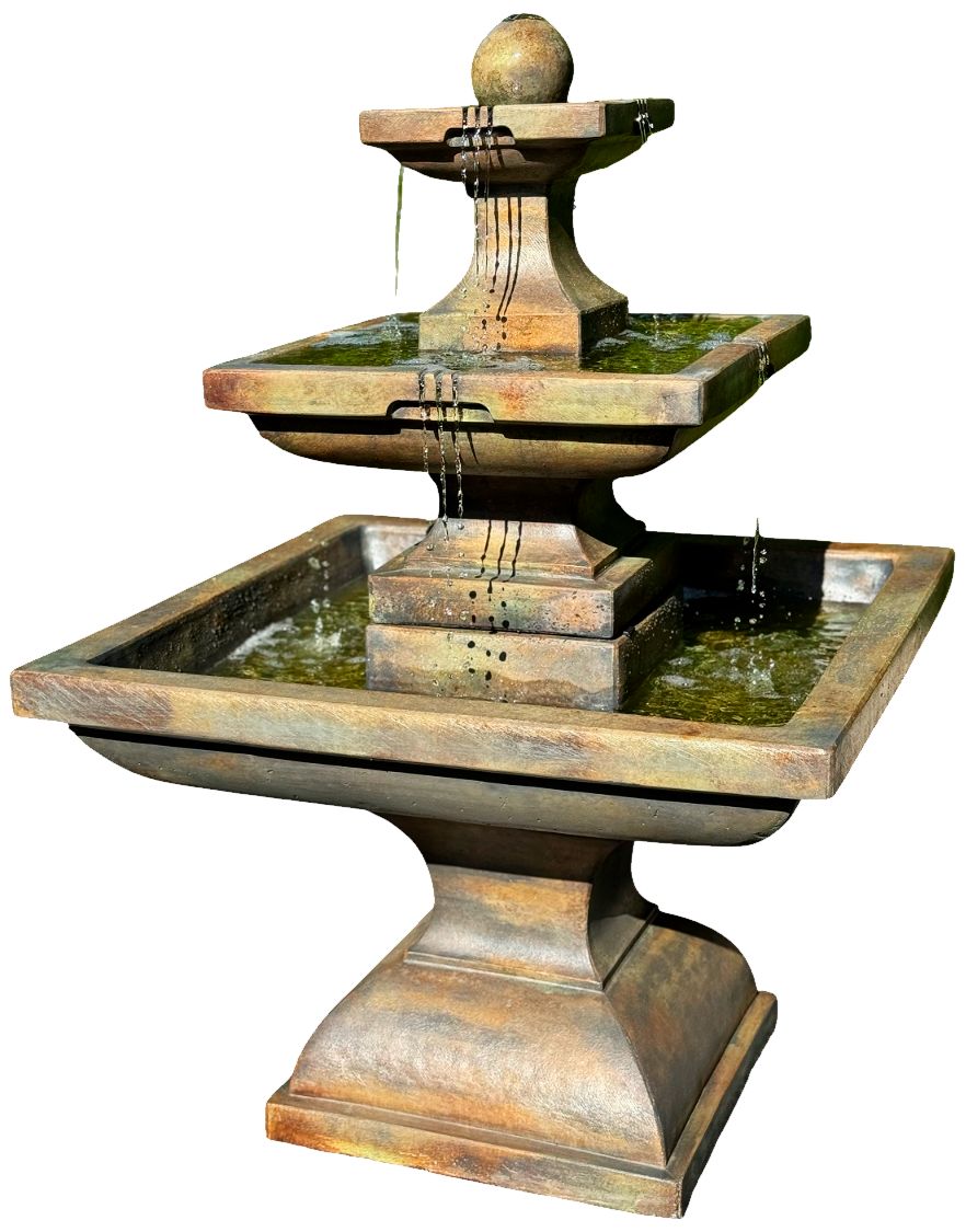 henri studio equinox 55" high large rustic outdoor fountain 55y18 on tall outdoor fountains