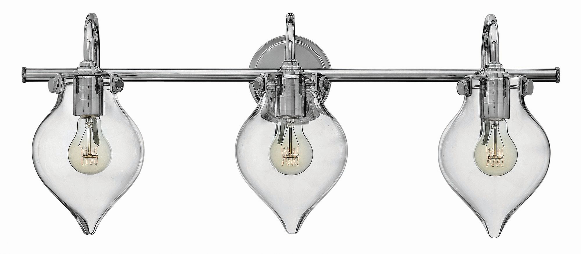 Congress 29 1/2" Wide Clear Glass Chrome Bath Fixture 