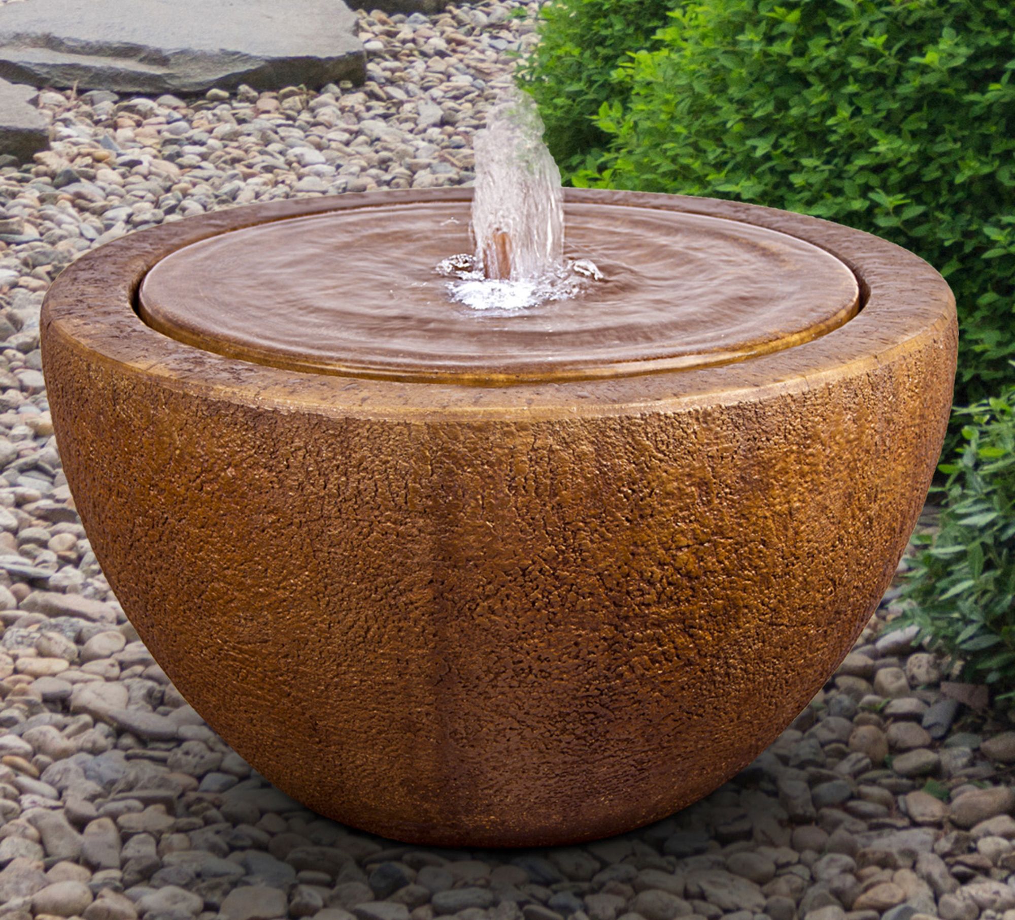 tranquility 14" modern outdoor bubbler fountain with light 65f50 on bubbling fountains outdoors