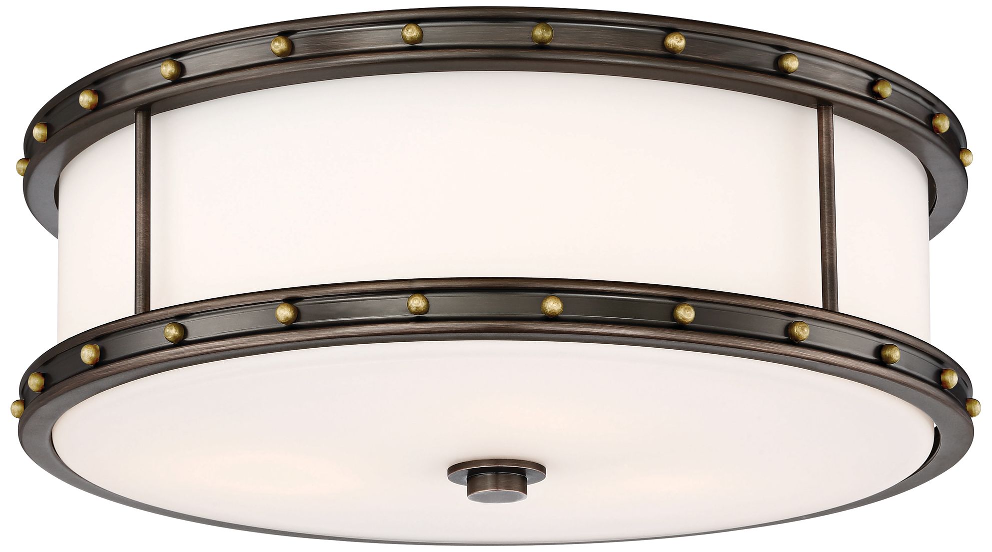 Flush mount 15 1/2"w harvard court bronze led ceiling light
