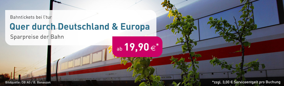 Mit l'turfly die günstigsten last minute flüge buchen und vorteile sichern ➤ alle flugtarife auf einem blick✓ europas größter last minute anbieter. Bahn Tickets ab 19,90 Euro | Bahn bei l'tur gÃ¼nstig buchen