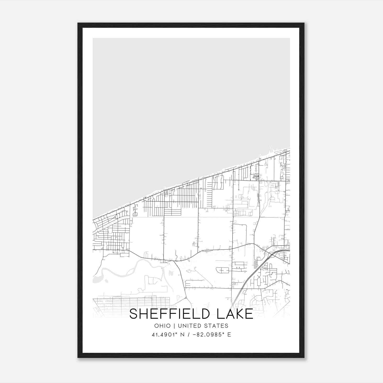 Custom Sheffield Lake United States Map Poster Mapmory 