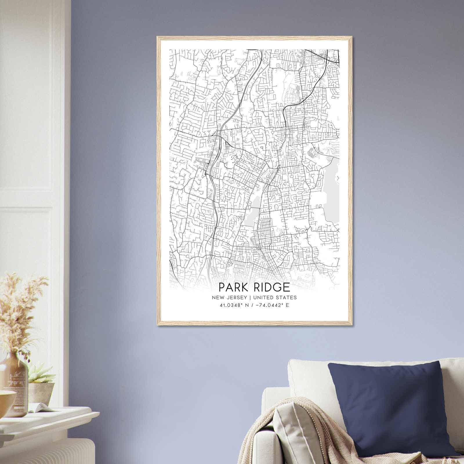 Park Ridge New Jersey Map Poster Modern Home Decor Wall Art Print 