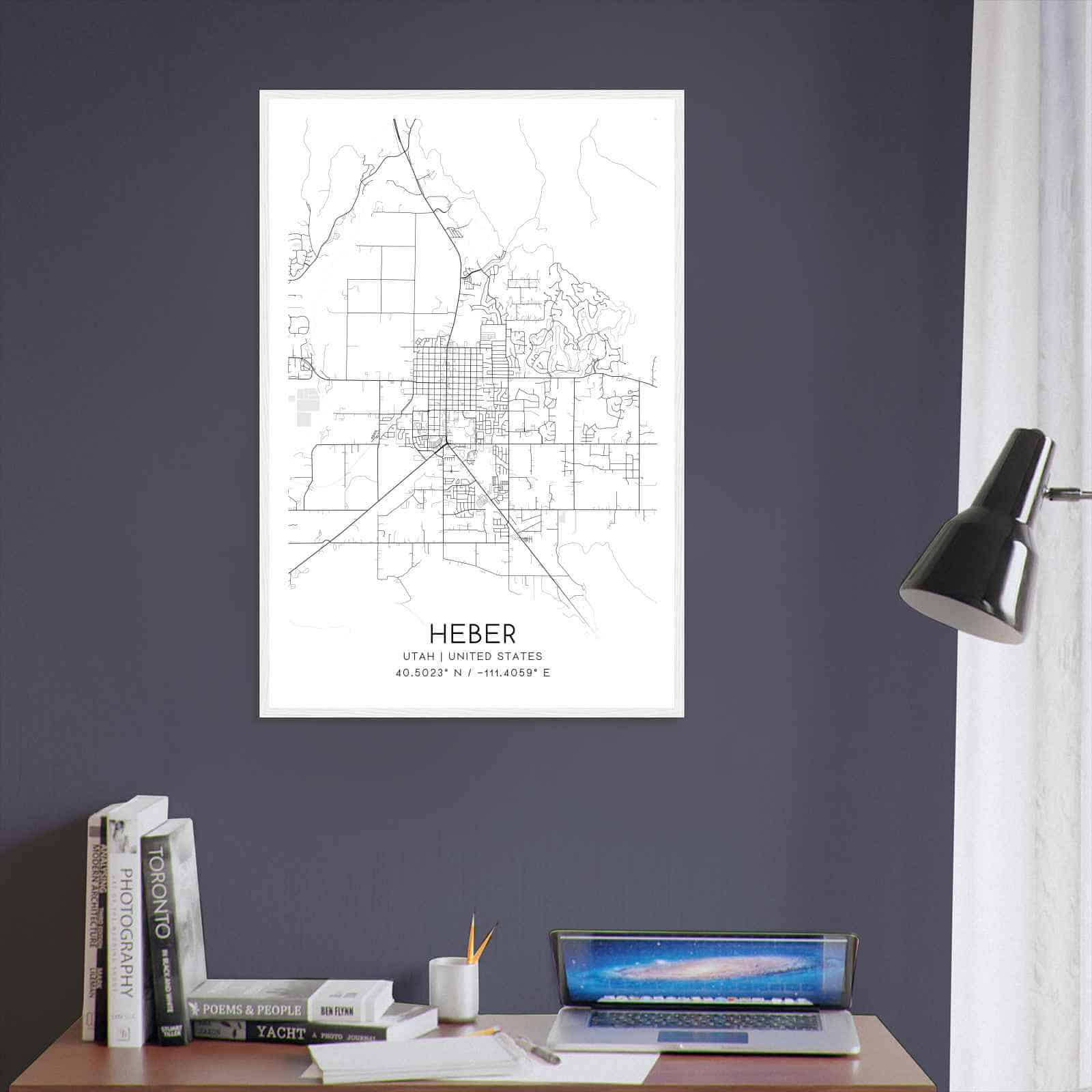 Heber Utah Map Poster Modern Home Decor Wall Art Print Custom Maps 