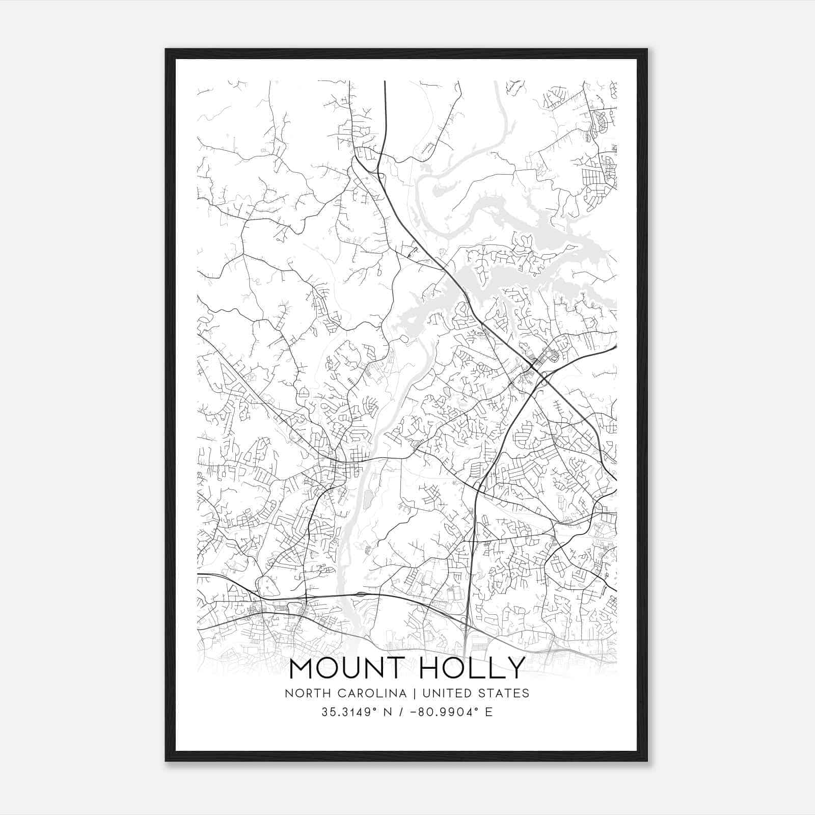 Custom Mount Holly United States Map Poster Mapmory 