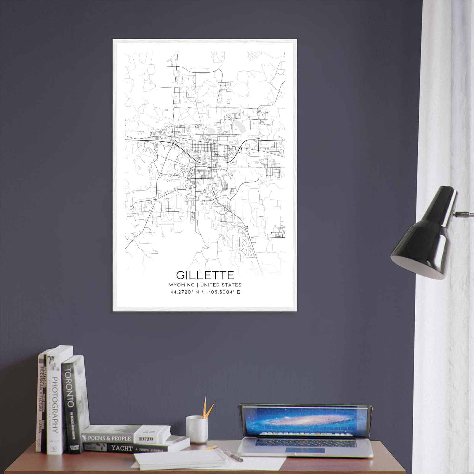 Gillette Wyoming Map Poster Modern Home Decor Wall Art Print Custom 