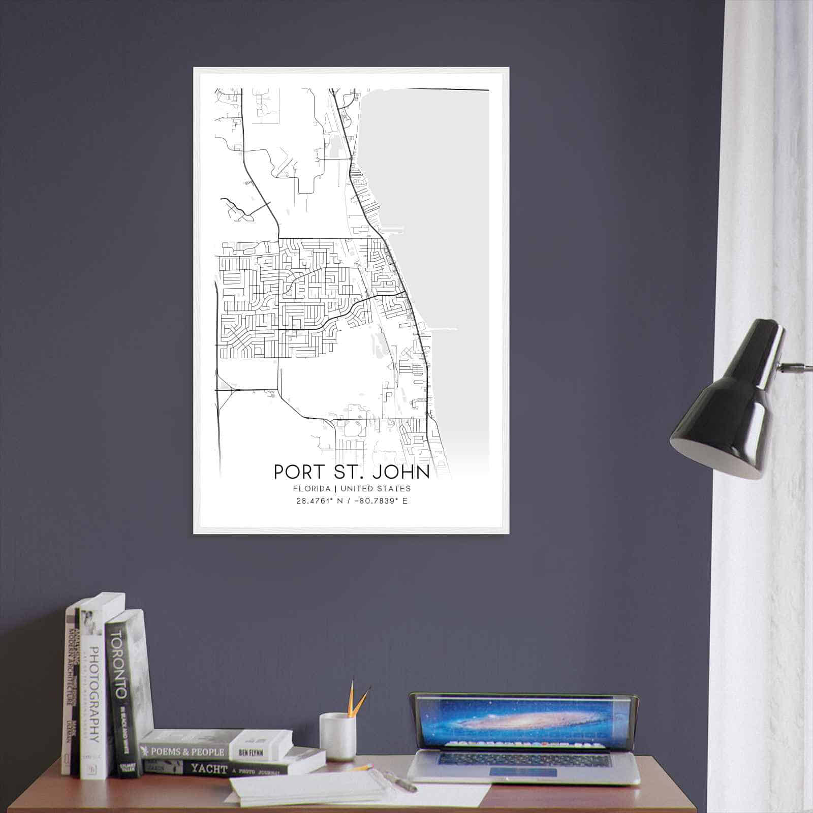Port St John Florida Map Poster Modern Home Decor Wall Art Print 