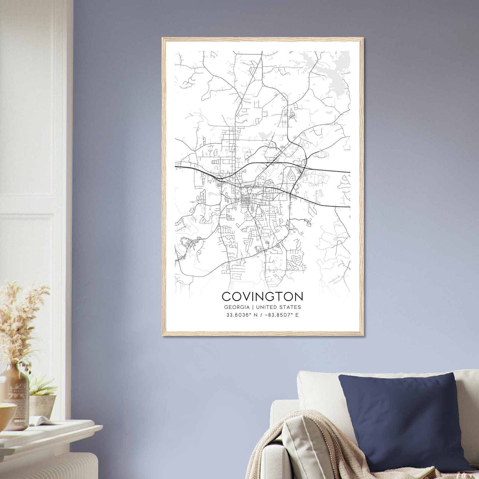 Covington Georgia Map Poster Modern Home Decor Wall Art Print Custom 