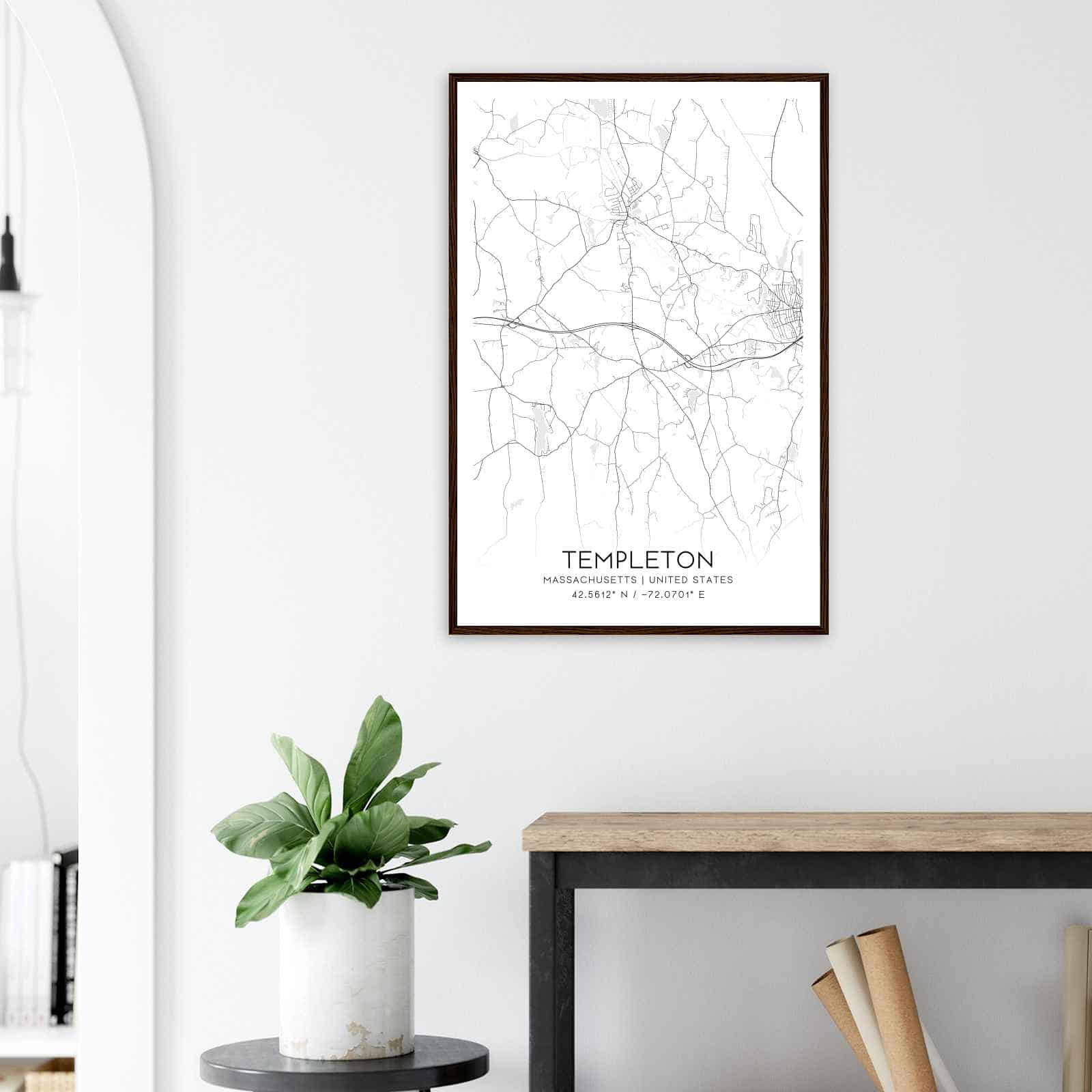 Templeton Map Poster Modern Home Decor Wall Art Print 