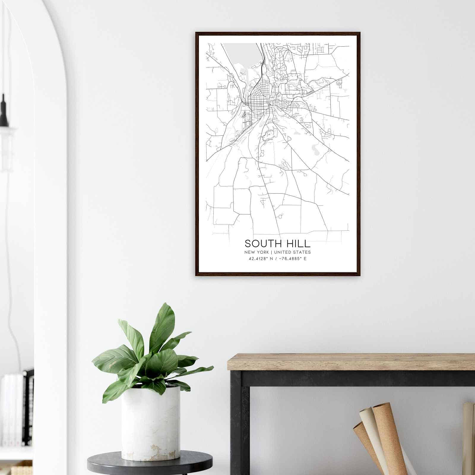 South Hill New York Map Poster Modern Home Decor Wall Art Print 
