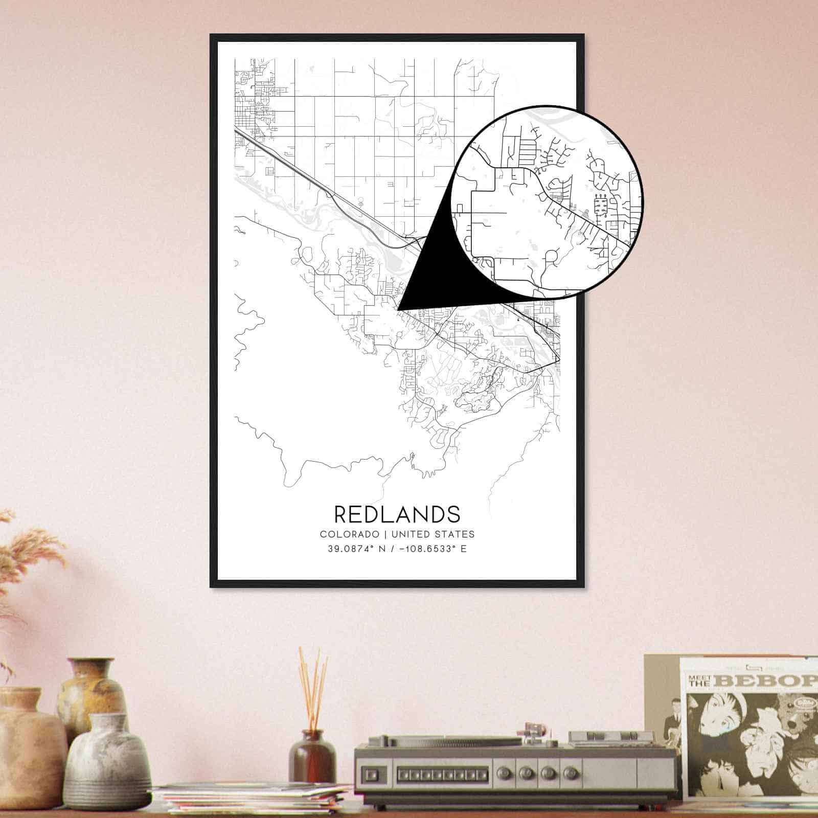 Redlands Colorado Map Poster Modern Home Decor Wall Art Print Custom 