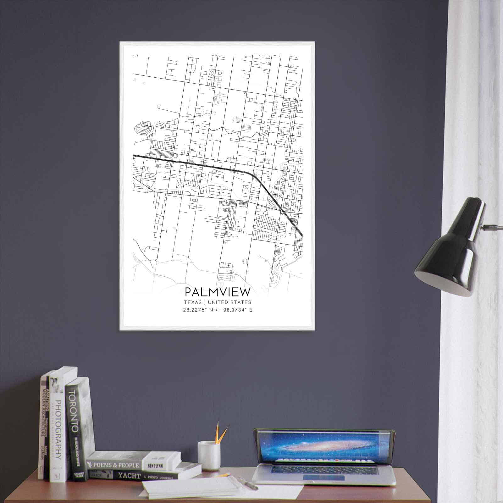 Palmview Texas Map Poster Modern Home Decor Wall Art Print Custom 