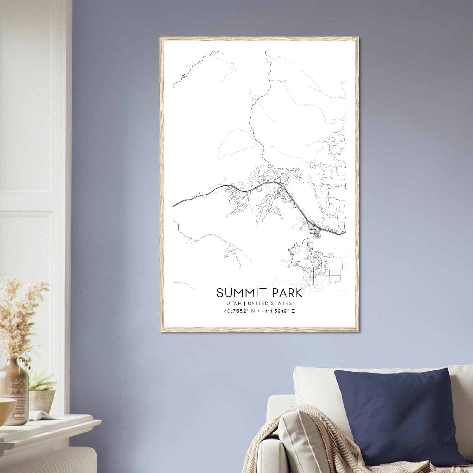 Summit Park Utah Map Poster Modern Home Decor Wall Art Print Custom 