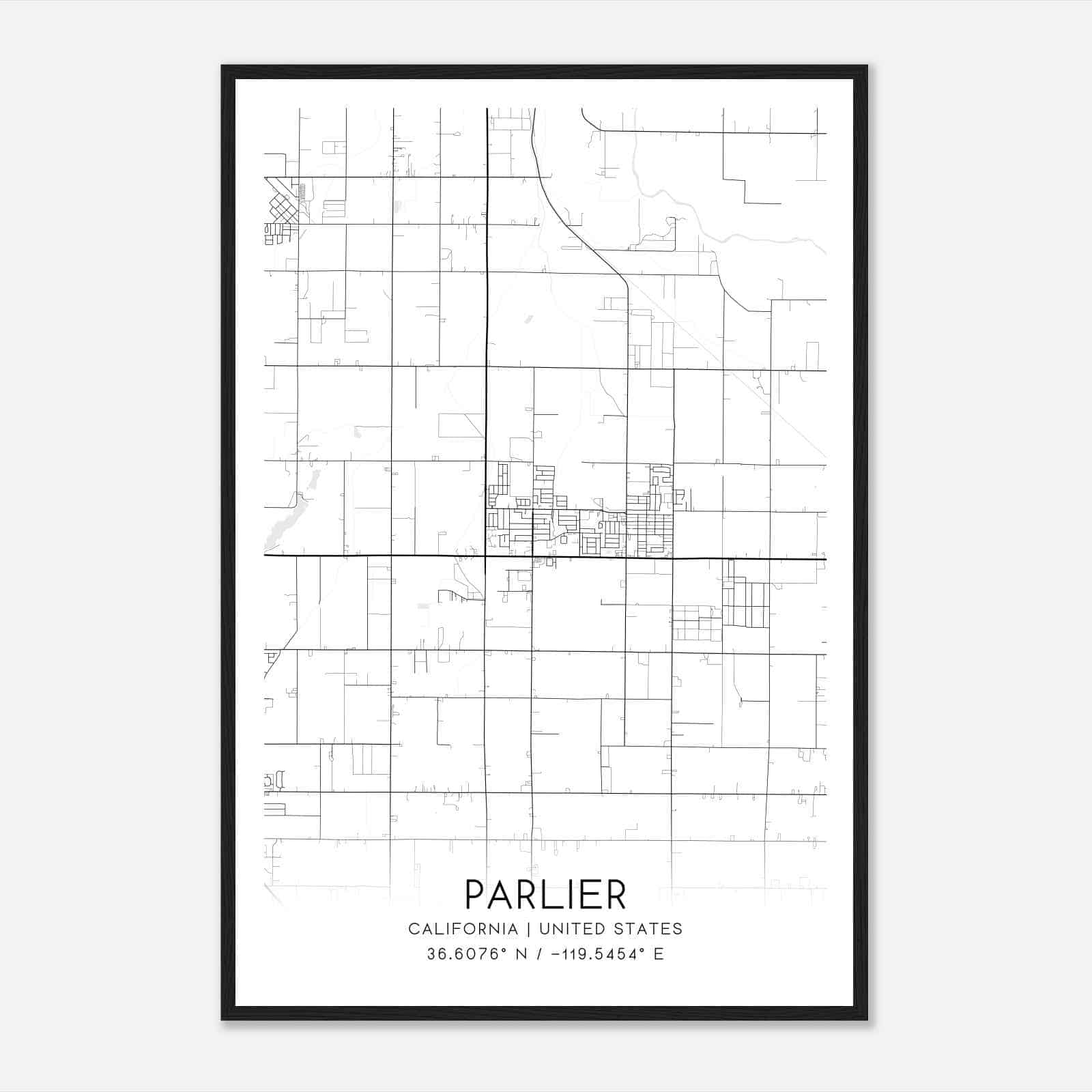 Parlier California Map Poster Modern Home Decor Wall Art Print 