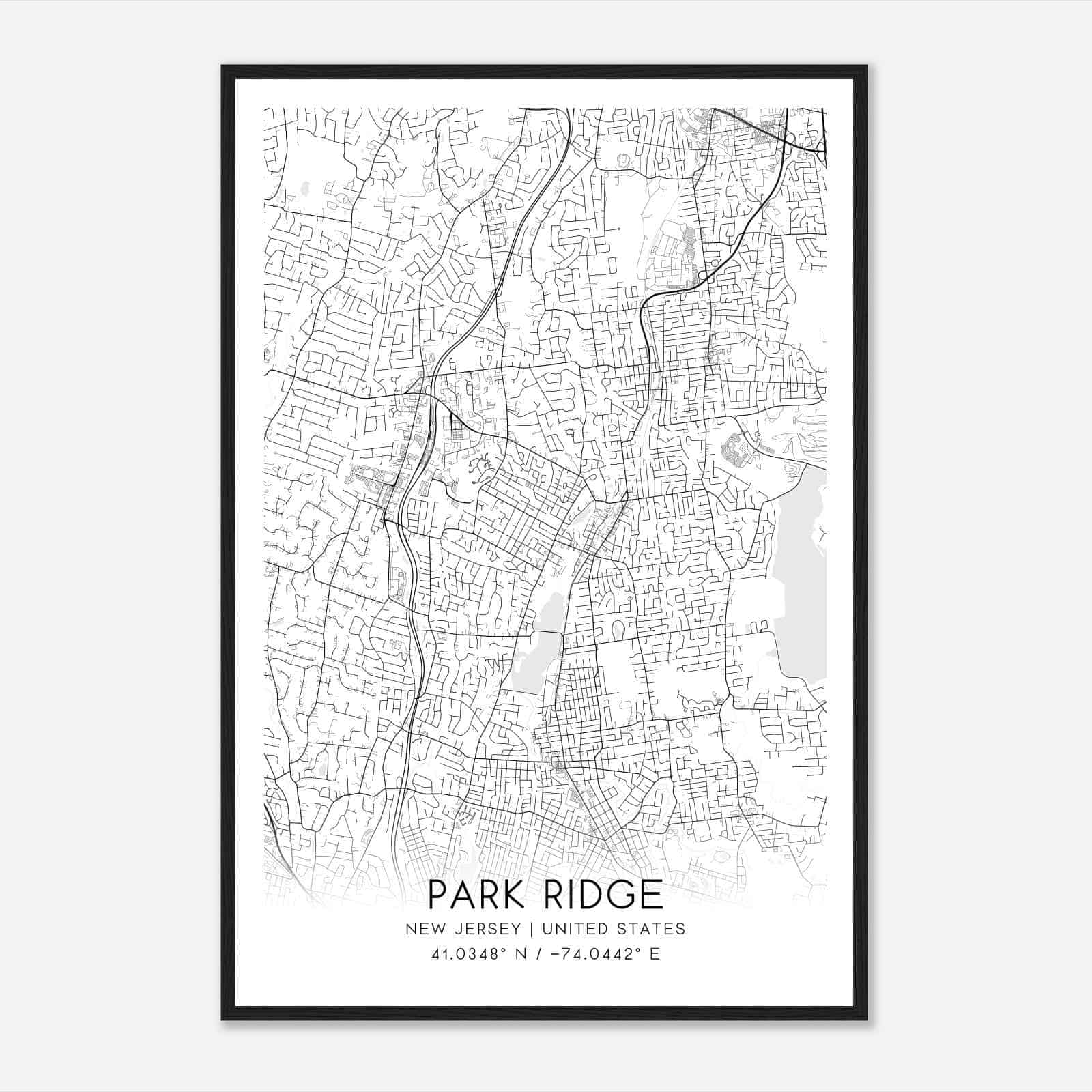 Park Ridge New Jersey Map Poster Modern Home Decor Wall Art Print 