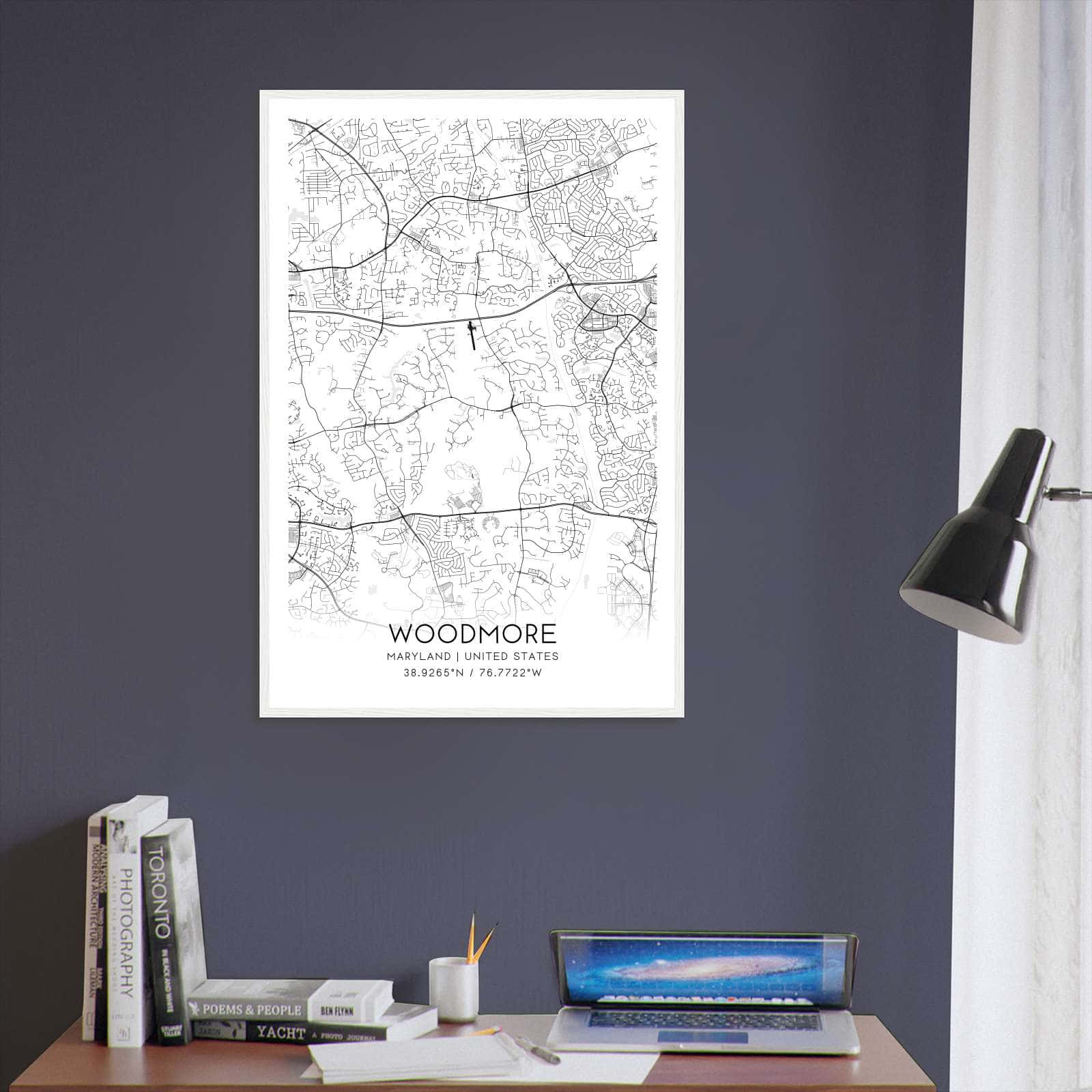 Woodmore Maryland Map Poster Modern Home Decor Wall Art Print Custom 