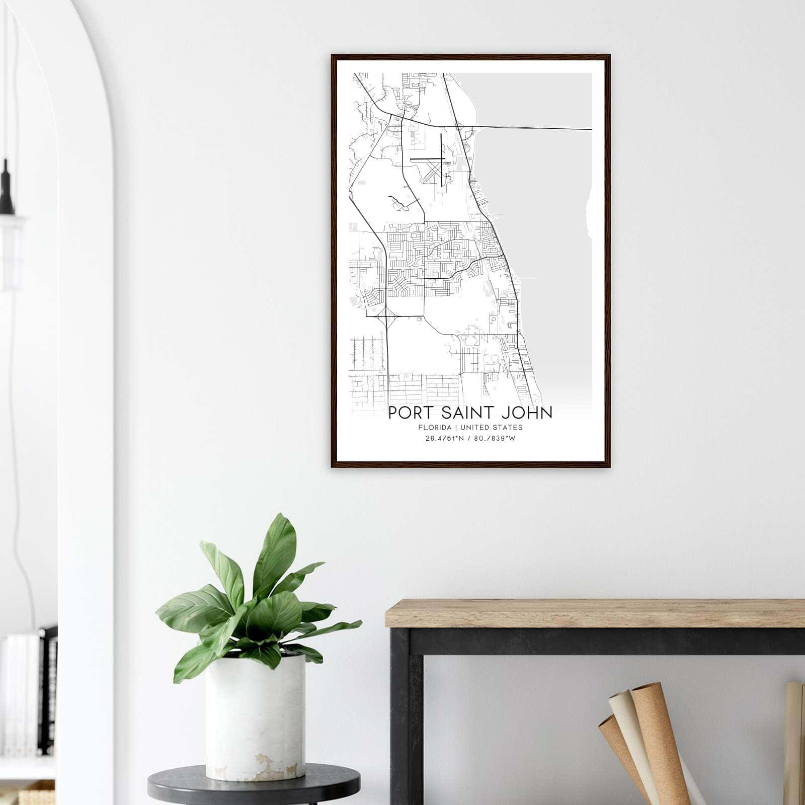 Port Saint John Florida Map Poster Modern Home Decor Wall Art Print 