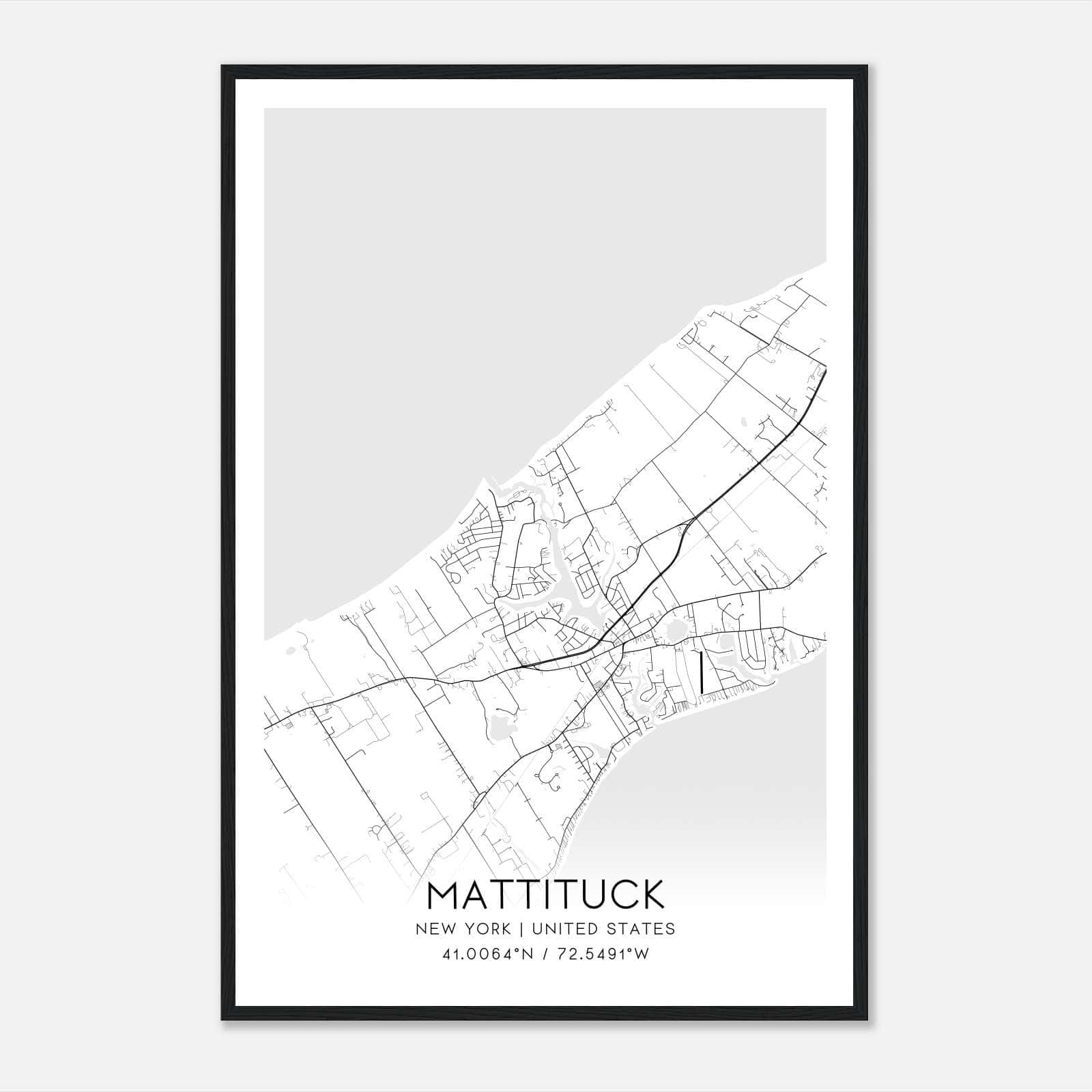 Mattituck New York Map Poster Modern Home Decor Wall Art Print 