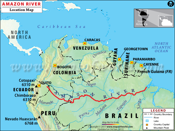 Amazon River Travel Information Map Facts Location Best Time To Visit Location Map Amazon River 