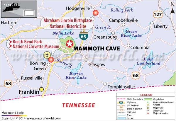 Mammoth Cave Park Map Mammoth Cave Map1 