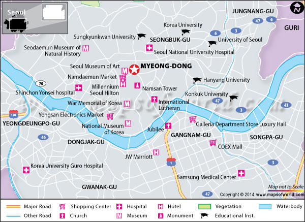 Myeongdong Seoul Location Shopping Centers Travel Info Myeong Dong Seoul Location Map 