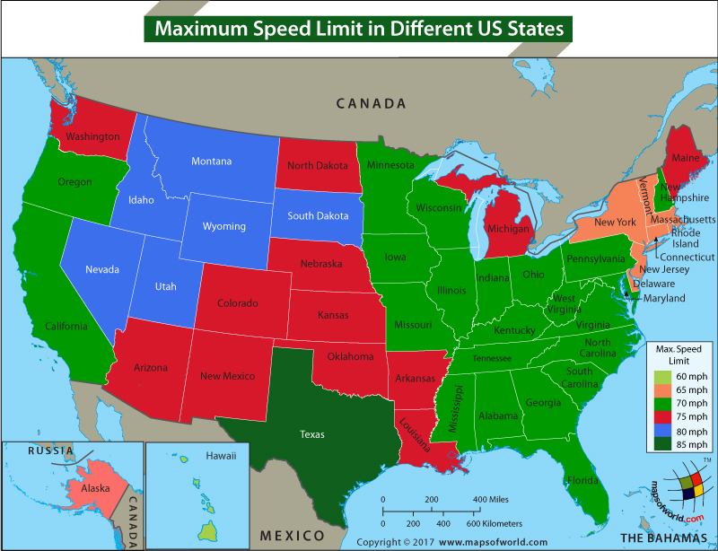 Speed Limits Us Highways Map 2 The Rural Blog 3 21 10 3 28 10 Us Map Speed Limit 