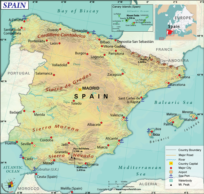 What Is The Geography Of Spain At Amanda Okane Blog Map.