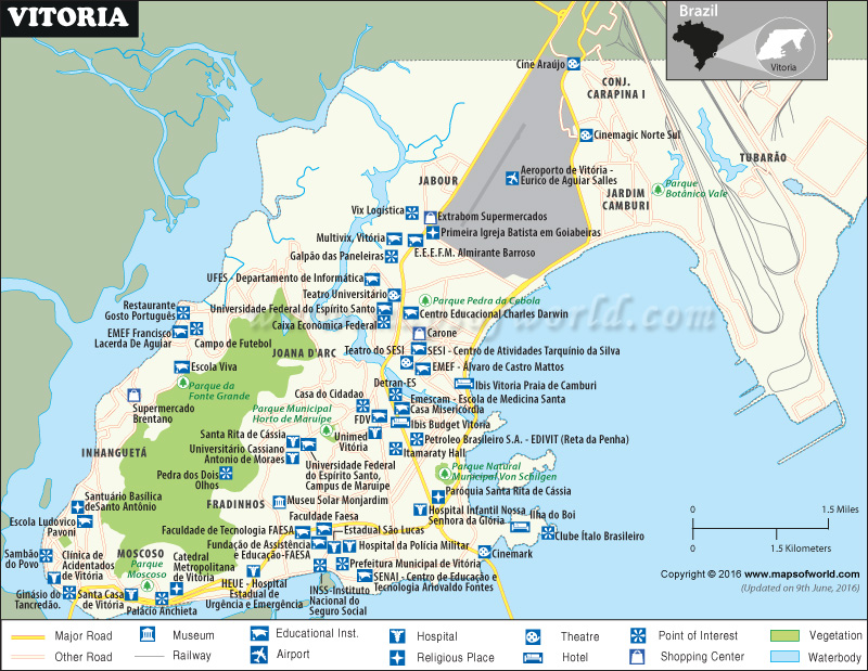 Vitoria Mapa Vitoria Brazil Map Vitoria Map 