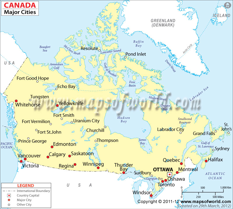 Canada Cities Map Detailed City Locations Canada Major Cities 