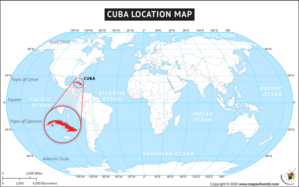 Cuba On World Maps Cuba Location Map 