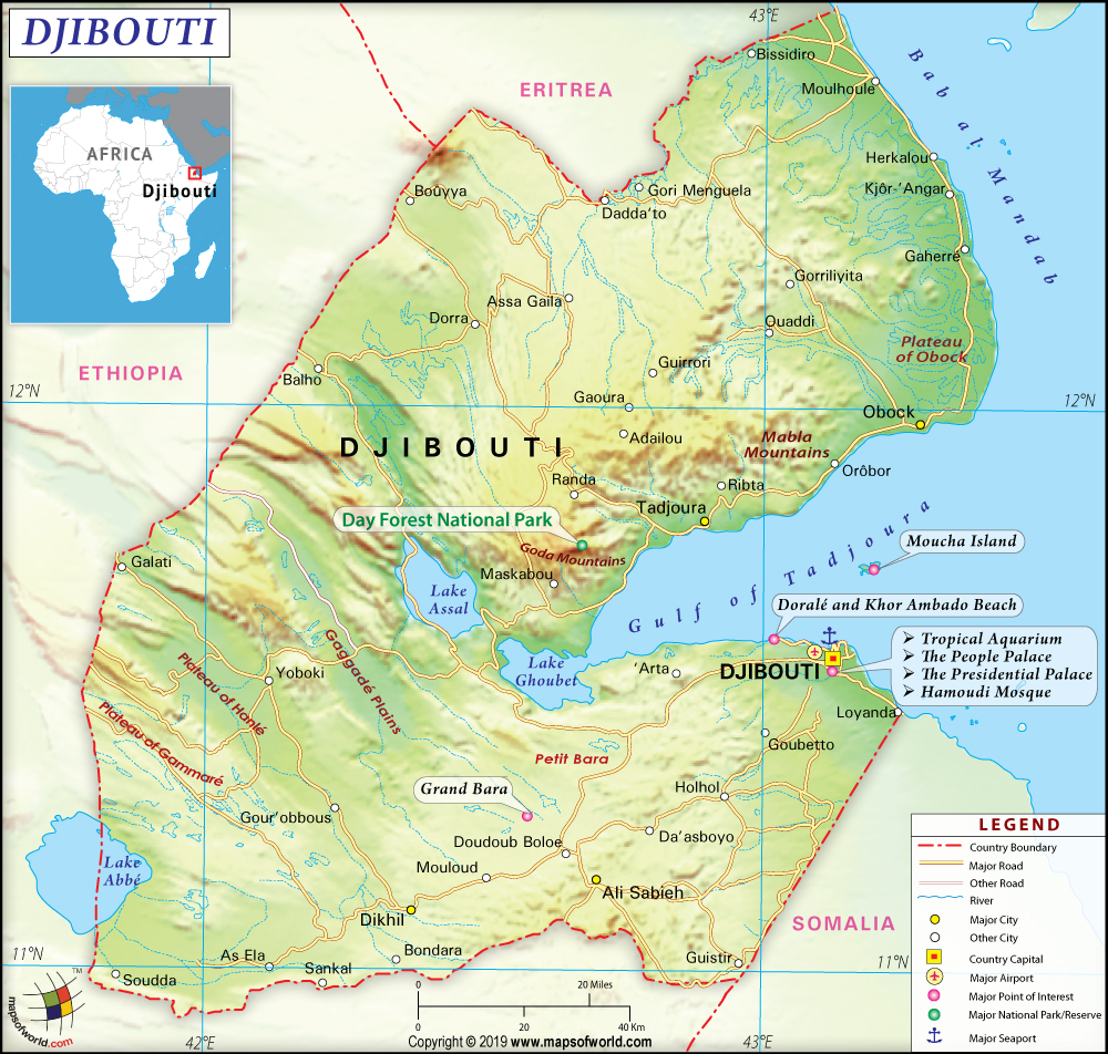 Map Of Djibouti Africa Djibouti Maps Djibouti Map 